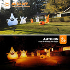 L LOHAS LED Halloween Orange and Purple Spotlights Outdoor, Auto On/Off 5W 120V Landscape Lighting for for House, Holiday, Trees, Decoration, 450LM IP66 Waterproof, UL Listed, 2 Pack