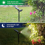 Solar Spotlights Outdoor, 4 Modes Solar Landscape Spot Light with Super Brightness LED, Panel & Light Adjustable, Solar Powered Security Lights IP65 Waterproof for Walkway Yard Garden, 2 Pack