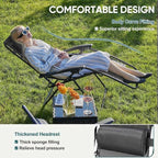 NEWBULIG Zero Gravity Chair Set of 4, Lounge Chair Folding Portable Adjustable Camping Reclining Chairs with Adjustable Pollow, Mesh Back, Cup Holder Trays Lawn Patio Chair for Pool Beach - Black