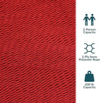 Sunnydaze Soft-Spun Polyester Rope Double Hammock for Outside - 600-Pound Weight Capacity Extra Large Hammock - Red