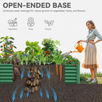YITAHOME 6x3x1.5 2pcs Large Raised Garden Bed Kit, Galvanized Metal Planter Box with Gloves, Ground Nails, Support Rod, Outdoor Above Ground Planters for Plants Vegetables Flowers, Green