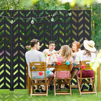 Casaphoria 72" H x 35" W Metal Privacy Screen, Outdoor Freestanding Decorative Divider for Patio, Deck, Balcony, and Garden with Stable Base, Black Keith