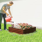 Outsunny Galvanized Raised Garden Bed, 4' x 4' x 1' Metal Planter Box, for Growing Vegetables, Flowers, Herbs, Succulents, Natural Wood