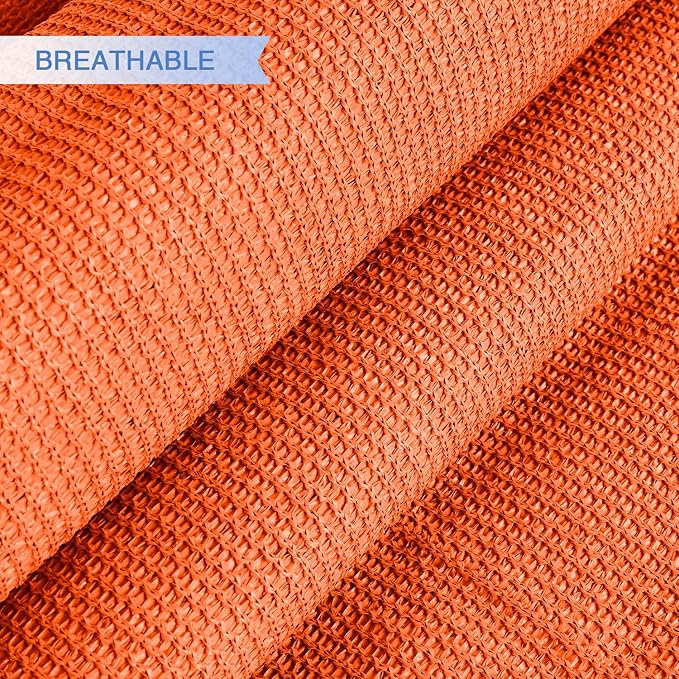 E&K Sunrise 24' x 24' x 24' Sun Shade Sail Triangle Canopy Shade Cover UV Block for Patio Backyard Garden Outdoor (Orange)