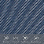 Outdoor Lounge Chair with Pillow, Chaise Lounge Chair for Patio, Lawn, Pool, Navy Blue