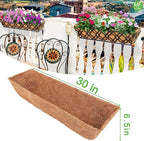 HFHOME 2Pcs 30" Trough Coco Fiber Replacement Liner, Natural 30 inches Window Deck Coco Replacement Liner for Window Box