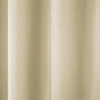 TOWN & COUNTRY BASICS Cabana Solid Heavyweight Indoor Outdoor Curtains, Light Filtering Opacity with Grommet Top, Water Repellent, 54"x96", Natural (Pack of 12)