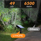 LYHOPE Solar Spot Light Outdoor, 49 LED Lights for Outside, 2 Modes Solar Powered Spotlights, Waterproof Pathway Light for Garden Yard Walkway Driveway Landscape Decorations (4 Pack-Cool White)