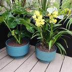 Ceramic Planters 13 Inch, Honeycomb Ceramic Pots for Plants Indoor Outdoor, Round Plant Pot with Drainage Hole, Large Planter Flower Pot, Reactive Glaze Blue