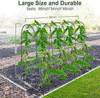 iGreely Cucumber Trellis for Raised Bed, U-Shape Garden Arch Metal Support for Climbing Plants, Metal Arch Vegetables Trellis, Plant Support for Vine (Green, 69.3" L×30" W×47.2" H)