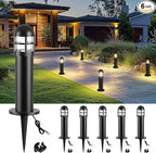 6 Pack LED Low Voltage Landscape Lights, 200LM 12V IP67 Waterproof Holiday Pathway Lighting for Patio, Sidewalk, Driveway, Cast-Aluminum, 2700K Warm White