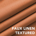 H.VERSAILTEX Linen Blackout Curtains Durable Thick Textured Linen Look 100% Blackout Patio Door Curtain Anti Rust Grommet Extra Wide Sliding Door Curtain Panel, Orange, W100 x L96 inch