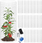 Plant Protector Cages 12 Pack, Galvanized Steel, 12 x 24 in with Stakes