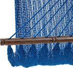 Lazy Daze Hammocks 10.5 FT Double 2 Person Caribbean Rope Hammock, Hand Woven Polyester Hammock with Spreader Bars, for Outside Outdoor Backyard Patio Poolside, 450 LBS Capacity, Blue