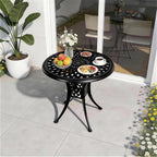 30.31" Outdoor Patio Dining Table, Cast Aluminum Patio Table, Patio Bistro Table, Patio Furniture Set with 2.36" Umbrella Hole for Balcony Lawn Garden Backyard