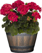 Classic Home and Garden S74CP5D-037R Whiskey Barrel Planter 5 Pack, 9", Kentucky Walnut