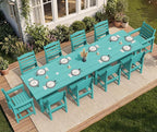 SERWALL Patio Dining Sets for 6 Person, HDPE Dining Set with 6 Armless Chairs, Aruba