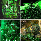 Joomer Green Solar Fairy Lights, 2-Pack Total 80FT 240LED Solar String Lights Outdoor Waterproof 8 Lighting Modes for Fence Party Garden Patio Yard Home Holiday Tree St. Patrick's Day Decoration