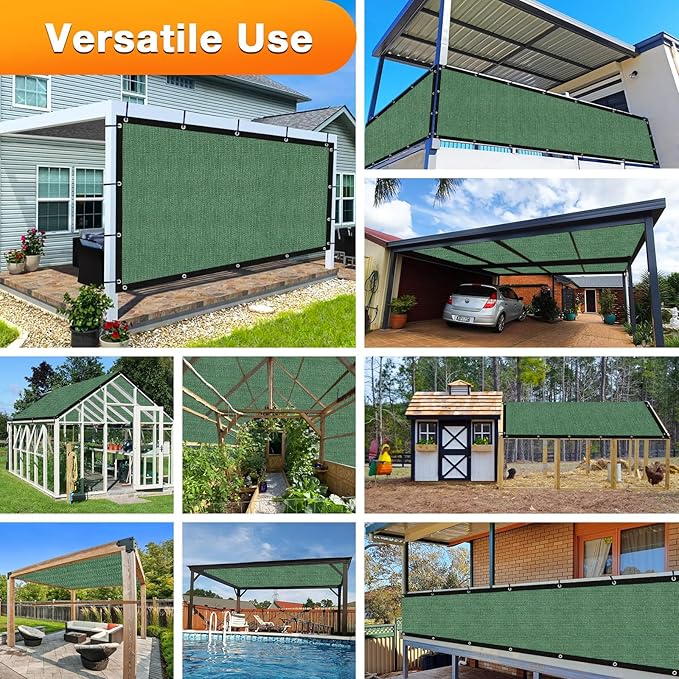 Artpuch Outdoor Pergola Shade Cover 7' X 16' Sun Shade Cloth with Grommets, 90% UV Protection Canopy Patio Privacy Screen (Customized Available) GN107, Green