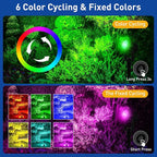 T-SUNUS RGB Solar Spot Lights Outdoor Christmas, Color Changing Landscape Spotlights Waterproof IP65 9.8ft Cable Separated Panel for Flag Patio Pathway Yard Garden Wall Halloween Holiday Decoration