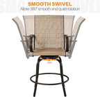 Yaheetech Patio Swivel Barstools Outdoor Chairs Set of 2, High Bistro Stools Outdoor Furniture, All-Weather Patio Stools for Outside, Beach, Lawn, Poolside and Garden, Brown