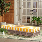 SAFAVIEH Outdoor Collection Gillian Heather Tan & Yellow Stripe Chaise Lounge Chair (Fully Assembled)