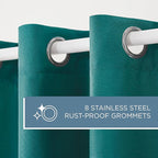 TOWN & COUNTRY BASICS Cabana Solid Heavyweight Indoor Outdoor Curtains, Light Filtering Opacity with Grommet Top, Water Repellent, 2-Pack Set, 54"x84", Dark Teal