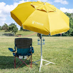 AMMSUN Shade Umbrella, Premium Portable Umbrella with Stand, 6.5ft Lightweight Free Standing Canopy for Sporting Games, Adjustable Instant Sun Protection and Easy to Carry, Yellow