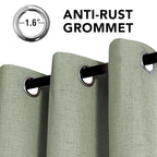 H.VERSAILTEX Linen Curtains 100% Blackout Curtains for Bedroom 63 inch Long Full Light Blocking Nature Linen Blended Window Curtains for Living Room Nickel Grommet (2 Panels, Heathered Tea)