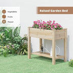 FILWH Raised Garden Bed with Legs Elevated Wooden Planter Box Stand Large Planter Stand Box for Fruits Vegetables Flowers with Divider with Bag - 34x18x30.5IN