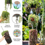 — Three Pack, Pot Hanger Kits + Accessories - Hang and Connect Your Clay Pots, Stainless Steel - Indoor Outdoor - Connectable Hanging Planter Vertical Garden w/Drainage for Healthy Plants