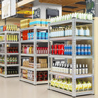 REIBII Garage Shelving, 5 Tier Storage Shelves Load 2400LBS, Adjustable Garage Shelves Heavy Duty, Metal Shelving Unit with Waterproof Columns for Warehouse, 35.5" W x 11.9" D x 72" H, Galvanized