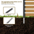 Garden Privacy Screen, Natural Wood No-Dig Panel with Metal Stakes