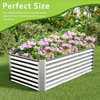 6x3x2FT Galvanized Raised Garden Bed,Galvanized Planter Boxes Outdoor, Large Metal Raised Garden Beds for Vegetables-Silver