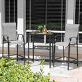 Outdoor Bar Set, 3 Piece Bar Height Bistro Set with Umbrella Hole