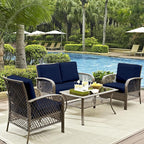 Cushion Covers 8 Pack Navy Blue Stretch Fit for Patio Furniture
