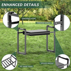 FLINTER Garden Kneeler and Seat, 10.2" Wider Heavy Duty Thick Gardening Bench for Kneeling and Seat - Multifunctional Kneeler Bench, Gardening Gifts for Women, Seniors Grandparents, Black