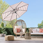 Best Choice Products 10ft Solar Polyester LED Lighted Patio Umbrella w/Tilt Adjustment and UV-Resistant Fabric