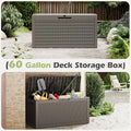 Deck Box 60 Gallon Resin Storage Bench with Lockable Lid
