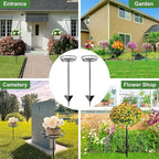 Tellingyou 2 Pack Adjustable Outdoor Flower Pot Stand, Metal Outdoor Plant Stands, Spring Summer Versatile Plant Stand Garden Stake for Display Plants, Elegant Solution for Landscaping Decor (Black)