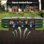 Raised Garden Bed Kit, 5x2x1 ft Galvanized Planter Box Outdoor with Safety Edging, Large Metal Raised Beds for Gardening Vegetables Flower Fruits (Moss Green)