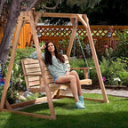 All Things Cedar Wooden Porch Swing, Outdoor Patio Furniture, 4 Foot, Natural