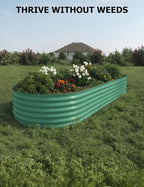 GarveeLife 10x4x1.5 ft Galvanized Raised Garden Bed - 18“ Tall Metal Planter Box for Vegetables, Flowers, Herbs, Rust-Resistant Outdoor Garden Box, Easy Assembly Raised Beds for Gardening, Green