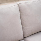 Acanva Modern All-Weather Aluminum Outdoor Patio Sofa with Thick Cushions, Olefin Fabric Sunroom Backyard Furniture, Couch Light Khaki