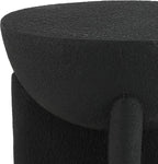 JONATHAN Y TBL1109A Brady 16.25" Minimalist Modern Drum Indoor/Outdoor Accent Table Contemporary, Mid-Century, Art Deco, Bohemian, Patio, Garden, Bathroom, Living Room Black Frosted