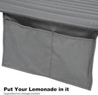 2 Person Hammocks for Outside, Double Quilted Fabric Outdoor Hammock with Spreader Bar, Large Removable Pillow, Storage Pockets, Carabiners, Max 475 lbs Capacity (Dark Grey)