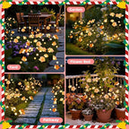 Solar Garden Lights, Warm White LED Swaying Solar Flowers Light for Outside, Waterproof Garden Decor, Outdoor Decorative Lights Yard, Patio, Pathway Decoration Gardening Gifts (8 Pack)