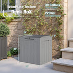 Devoko 30 Gallon Resin Deck Box 2 Pack Outdoor Indoor Waterproof Storage Box for Patio Furniture Pool Accessories Storage for Cushion Garden Tools (Grey, 2 Pack)
