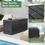 Outdoor Storage Box, Resin Deck Boxes Indoor and outdoor, Waterproof Storage Box Lockable Lid (Black, 85 Gallon)