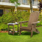 Double Adirondack Outdoor Side Table Weather Resistant, Outdoor Rectangular Patio End Table for Adirondack Chair, Teak
